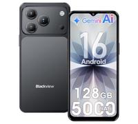 Blackview Wave 7C Smartphone Pas Cher, Android 16 Téléphone Portable, 16Go+128Go/TF 1To Gemini AI Smartphone, 6.56" HD+, 5000mAh, 32MP+13MP, 4G Double SIM Débloqué, WiFi 5/Face ID/OTG/FM/Noir