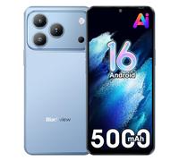 Blackview Wave 7C Smartphone Pas Cher, Android 16 Téléphone Portable, 16Go+64Go/TF 1To Gemini AI Smartphone, 6.56" HD+, 5000mAh, 32MP+13MP, 4G Double SIM Débloqué, WiFi 5/Face ID/OTG/FM/Coque, Bleu