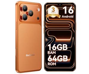 Blackview Wave 7C Telephone Portable Android 16 Smartphones, 16Go+64Go/2To, 32MP+13MP, 5000mAh, 6.56" Smartphon Pas Cher 4G Dual SIM, Téléphone WiFi 5G/GPS/IP54/3 Card Slots/3.5mm/FM/3Ans Garantie