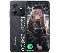 Blackview WAVE 8 Téléphone Portable 6.56" 12Go+256Go/2 To 13MP+8MP 5000mAh Smartphone 4G Android 14 Dual SIM - Noir
