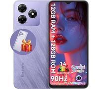 Blackview WAVE 8 Téléphones mobiles débloqués, 12 Go + 128 Go/2 To, Octa-Core 4G Android 14, appareil photo AI 13 MP + 8 MP 5000 mAh/10 W, Smartphone double SIM, 6,6" HD+, GPS/OTG, empreintes