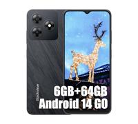 Blackview WAVE 8C Android 14 Smartphone, 6Go+64Go+2To TF, Octa Core, Écran 6.56"HD+, 4700mAh 10W, 13MP+8MP, Téléphones portables débloqués 4G Dual SIM, Face ID, GPS, Smartphone Portable avec étui,Noir