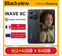 BLACKVIEW WAVE 8C [Pas de chargeur UE] 6 Go (2 + 4) 64 Go/jusqu'à 2 To Android 14 4700 mAh 13 MP Smartphone 4G Dual SIM GPS noir