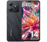 BLACKVIEW WAVE 8C Smartphone 6.56"" 6Go + 64 Go 4700mAh 13MP Téléphone Portable Android 14 GPS Double SIM 4G Noir