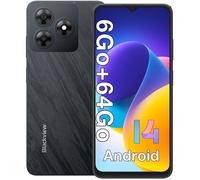 BLACKVIEW WAVE 8C Smartphone 6.56"" 6Go + 64 Go/jusqu'à 1To 4700mAh 13MP Téléphone portable 4G Double Sim GPS (Cadeaux Noël)- Noir