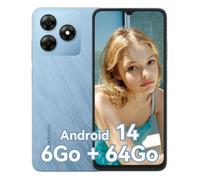 Blackview WAVE 8C Smartphone, 6Go (2+4) RAM /64Go ROM, 6.56"", 13MP, 4700mAh Téléphone Portable Android 14 GPS Double SIM 4G - Bleu