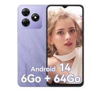 Blackview WAVE 8C Smartphone, 6Go (2+4) RAM /64Go ROM, 6.56"" 13MP 4700mAh Téléphone Portable Android 14 GPS Double SIM 4G - Violet