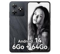 Blackview WAVE 8C Smartphone, 6Go (2+4) RAM /64Go ROM, HD 6.56” 13MP 4700mAh, Téléphone Portable Android 14 GPS Double SIM 4G, Noir