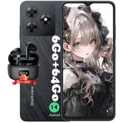 Blackview WAVE 8C Téléphone Portable Pas Cher 6.56"" 6Go+64Go 13MP+8MP 4700mAh Dual SIM Noir avec Blackview AirBuds 8