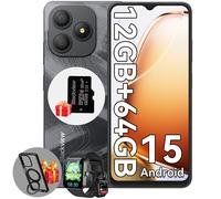 Blackview WAVE 9C 6,56"" HD - 12Go (4+8 ext.) / 64Go, 5000mAh, Android 15, Dual SIM, Noir + Smartwatch R50