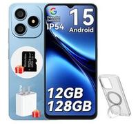 Blackview WAVE 9C Téléphone Portable 6.56" 12Go+128Go 13MP+8MP 5000mAh Android 15 Smartphone Dual SIM Face ID,3 Carts Slots - Bleu