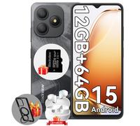 Blackview WAVE 9C Smartphone 6.56"" 12Go+128Go 13MP+8MP 5000mAh Android 15 Dual SIM Face ID Noir avec Blackview Airbuds 20 blanc