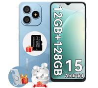 Blackview WAVE 9C Smartphone 6.56" 12Go+128Go 13MP+8MP 5000mAh Android 15 Dual SIM Face ID Bleu avec Blackview Airbuds 20 blanc