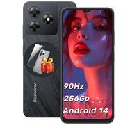 Blackview WAVE 9C Smartphone 6.56"" 12Go+128Go 13MP+8MP 5000mAh Android 15 Smartphone Dual SIM Face ID,3 Carts Slots - Noir