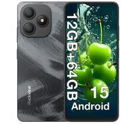 BLACKVIEW WAVE 9C Smartphone 6.56"" 12Go + 64 Go/jusqu'à 2To 5000mAh Android 15 13MP Téléphone 4G Double Sim GPS Cadeaux Noël - Noir