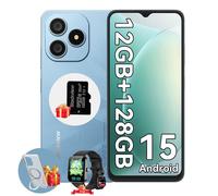 Blackview WAVE 9C Téléphone portable 6.56"" 12Go+128Go 5000mAh Android 15 Smartphone Dual SIM Bleu avec R50 montre intelligente-Noir