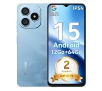 Blackview WAVE 9C Smartphone Android 15 - 12Go + 64Go - 6.56"" - 5000mAh - 13MP - Téléphone Portable GPS Double SIM 4G - Bleu