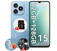 Blackview WAVE 9C Téléphone 6.56" 12Go+128Go 13MP+8MP 5000mAh Android 15 Dual SIM Face ID Bleu avec W50Pro montre connectée