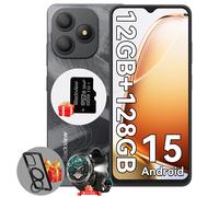 Blackview WAVE 9C Téléphone 6.56" 12Go+128Go 13MP+8MP 5000mAh Android 15 Dual SIM Face ID Noir avec W50Pro montre connectée