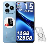 Blackview WAVE 9C Téléphone Portable 6.56" 12Go+128Go 13MP+8MP 5000mAh Android 15 Smartphone Dual SIM Face ID,3 Carts Slots - Bleu