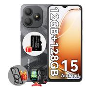 Blackview WAVE 9C Téléphone portable 6.56" 12Go+128Go 5000mAh Android 15 Smartphone Dual SIM Noir avec R50 montre intelligente-Noir