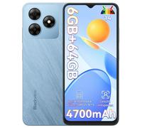 Blackview Wave8C 6.56" Smartphone sans contrat 6GB+64GB, Double SIM 4G, Batterie 4700mAh, Fingerprint/Face ID/GPS/5G WiFi, bleu