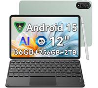Blackview x Gemini AI 2.0 MEGA 2 WiFi Tablette 12" 90Hz, RAM 36 Go ROM 256 Go/SD 2 To,Android 15 WiFi 6, 9000mAh PC 2.0 Vert Avec Clavier K1
