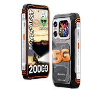Blackview XPLORE 1 (48Go+512Go) 5G Smartphone Portable Incassable, Android 15 Téléphone Débloqué, 64MP+50MP, 6.78" FHD+ Double écran, 20000mAh Smartphone Etanche, Dual SIM/4G/5G/NFC/OTG/GPS/FM, Orange
