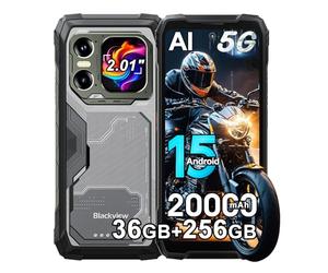 Blackview XPLORE 1 5G Smartphone Portable Incassable, 36Go+256Go/2TB Android 15 Téléphone Débloqué, 64MP+50MP, 6.78" FHD+ Double écran, 20000mAh Smartphone Etanche, Dual SIM/4G/5G/NFC/OTG/GPS, Noir