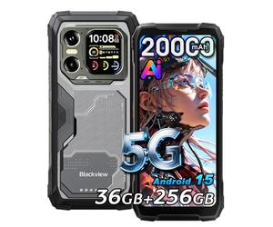 Blackview XPLORE 1 5G Smartphone Portable Incassable, 36Go+256Go/2TB Android 15 Téléphone Débloqué, 64MP+50MP, 6.78" FHD+ Double écran, 20000mAh Smartphone Etanche, Dual SIM/4G/5G/NFC/OTG/GPS, Orange