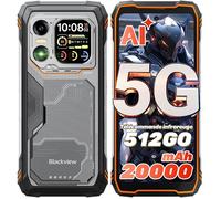 Blackview XPLORE 1 5G Téléphone Portable Incassable,20000mAh,Android 15 Smartphone Robuste,48Go+512Go/2To,64MP+20MP,NFC,Orange