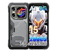Blackview Xplore 1 5G Téléphone Portable Incassable Android 15, 36Go+256Go/2To Gemini AI Telephone, 6.78" FHD+ 120Hz Téléphone Chantier, 64MP+50MP, 20000mAh Smartphone Incassable,NFC/OTG/GPS/FM, Noir