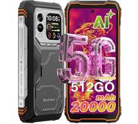 Blackview XPLORE 1 Pro 5G Smartphone avec Imagerie Thermique 512 Go 20000mAh/55W 64MP AI Caméra 6,78'' 120Hz Écran NFC GPS - Orange