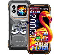 Blackview XPLORE 1 Pro 5G Téléphone Portable Incassable 20000mAh 48Go+512Go/2To Android 15 6.78"" NFC/AI/Dual SIM - Orange