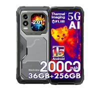 Blackview Xplore 1 Pro 5G Téléphone Portable Incassable Android 15, 36Go+256Go/2To Gemini AI Telephone Débloqué, Caméra Thermique+64MP, 6.78" FHD+ Téléphone Chantier, 20000mAh Batterie,NFC/OTG,Noir