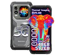 Blackview Xplore 1 Pro 5G Téléphone Portable Incassable Android 15, 48Go+512Go/2To Gemini AI Telephone Débloqué, Caméra Thermique+64MP, 6.78" FHD+ Téléphone Chantier, 20000mAh Batterie,NFC/OTG/FM,Noir
