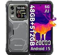 Blackview XPLORE 1 Pro 5G Téléphone Portable Incassable 20000mAh 48Go+512Go/2To Android 15 6.78"" NFC/AI/Dual SIM - Orange