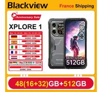 Blackview XPLORE 1 [Sans Chargeur UE] Smartphone Robusté 5G 20000mAh 45W 48(16+32) Go + 512 Go 6.78'' 2.4K Téléphone Mobile Android 15 noir