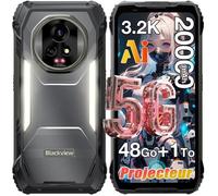 Blackview XPLORE 2 Projecter 5G Smartphone Robuste 48Go + 1 To 20000mAh/120W 50MP AI Caméra 6,73'' AMOLED 120Hz NFC GPS - Noir