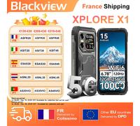 Blackview XPLORE X1 5G AI Smartphone Rugged Haut de Gamme 12GB+256GB 6,78" Android 15 120Hz 10000mAh 55W Caméra Principale 108MP IP68 WiFi6 noir