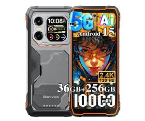 Blackview Xplore X1 5G Teléphone Portable Incassable Android 15, 36Go+256Go/2To, 6.78" FHD+Double écran, 10000mAh, 108MP+50MP, Smartphone Incassable, Gemini AI, Dual SIM 4G/5G, NFC/OTG/GPS, Orange