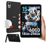 Blackview ZENO 1 8 Pouces Tablette, 18Go+256Go/2To Octa-Core, 2 Haut-parleurs, Gaming Tablet Android 15, 6000mAh, 8MP Camera, 4G LTE 5G WiFi Tablette Tactile, Coque/OTG/Hall/FM/3,5mm Jack, Noir