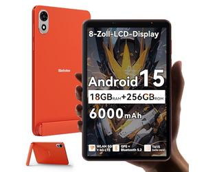 Blackview ZENO 1 8 Pouces Tablette Android 15 90Hz 800x1280 - Ultra Léger&Compact Gaming, T615 8 Cœurs Puce AI, 18GB RAM+256GB ROM(2TB TF)/4G LTE+WiFi 5G/Face ID/6000mAh/8MP+8MP/Widevine L1/BT5.2/GMS