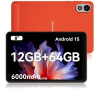 Blackview ZENO 1 Tablette 8"" FHD AI x Android 15, RAM 12 Go ROM 64 Go/SD 2 To, 6000mAh Widevine L1 1080P WPS, Dual SIM - Orange
