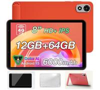 Blackview ZENO 1 Tablette Tactile 8"" IPS Écran 12 Go + 64 Go (TF 2To) 6000mAh 8MP Android 15 Dual SIM 4G Tablette PC GPS - Orange