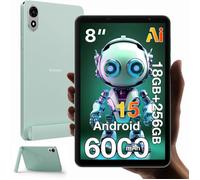 Blackview ZENO 1 Tablette Tactile 8"" IPS Écran 18 Go + 256 Go (TF 2To) 6000mAh 8MP Android 15 Dual SIM 4G Tablette PC GPS - Vert