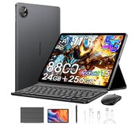 Blackview ZENO 10 5G Tablette avec Clavier+Souris,24Go+256Go/2To Android 15, 11 Pouces 2K FHD+ Gaming Tablet Gemini Al,8800mAh,16MP+13MP,4G/5G WIFI/PC Mode/OTG/Widevine L1/Étui+Stylet intelligent,Noir