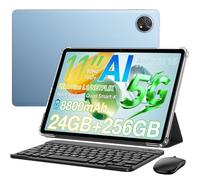 Blackview ZENO 10 5G Tablette Tactile 11"" FHD+ Écran 24 Go + 256 Go (TF 2To) 8800mAh 16MP Android 15 Dual SIM Tablette PC GPS - Bleu