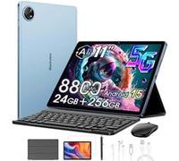 Blackview ZENO 10 AI Tablette Tactile 5G, 24 Go + 256 Go / 2 To, Android 15, Tablette de jeu 2K FHD + 11 pouces, 16 MP + 13 MP, 8800 mAh, Mode 5G/PC/OTG/, Bleu Bleu