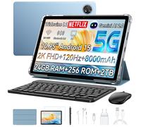 Blackview Zeno 10 Tablette , Écran 11" FHD 1920×1200, 5G Android 15 Gemini AI Unisoc T8200, 24Go RAM + 256Go Stockage, Batterie 8800mAh, Mode PC, Widevine L1, Reconnaissance Faciale, Appareils Photo 1